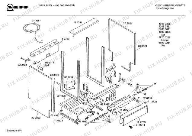 Взрыв-схема посудомоечной машины Neff 195306496 5223.21IV1 - Схема узла 04