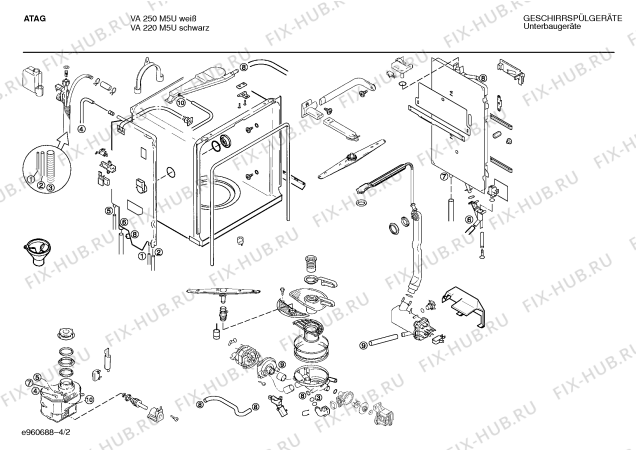Взрыв-схема посудомоечной машины Atag SMIATC8 VA 220 M5U - Схема узла 02