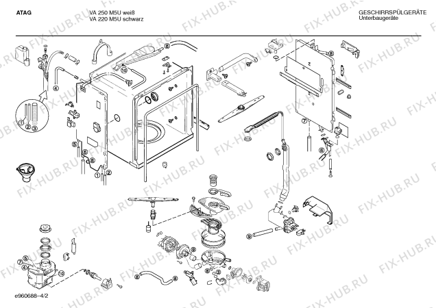 Взрыв-схема посудомоечной машины Atag SMIATC7 VA 250 M5U - Схема узла 02