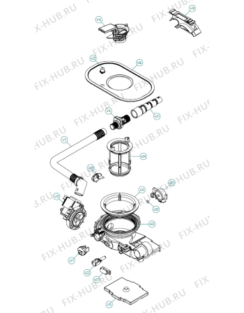 Взрыв-схема посудомоечной машины Asko D5893 US   -SS (340980, DW70.4) - Схема узла 04