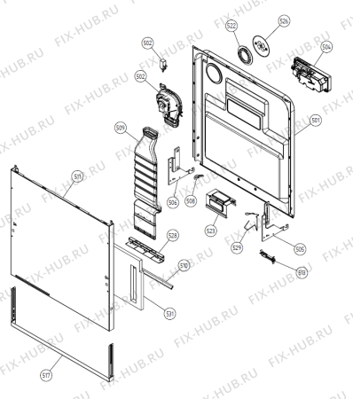 Взрыв-схема посудомоечной машины Gorenje DFUD141 US   -M-Grey FI 60 (900001258, DW20.3) - Схема узла 05