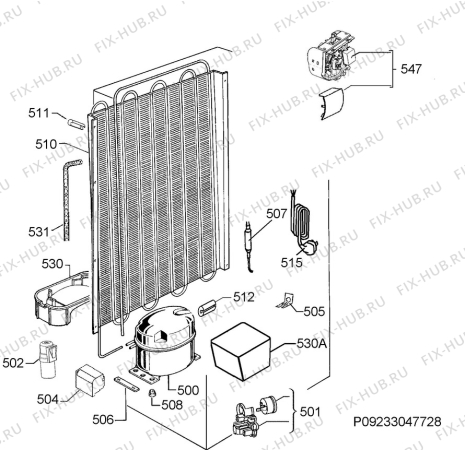 Взрыв-схема холодильника Arthur Martin ARF4114AOX - Схема узла Cooling system 017
