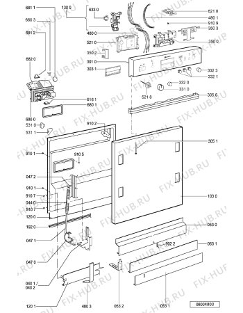 Схема №2 GSF 7530 WS с изображением Обшивка для посудомоечной машины Whirlpool 481245373341