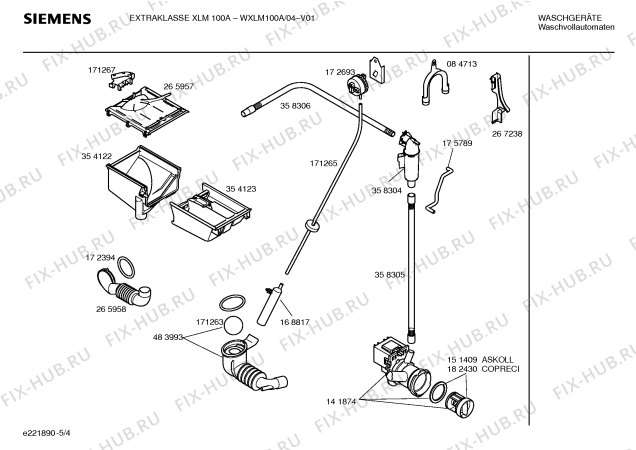 Взрыв-схема стиральной машины Siemens WXLM100A EXTRAKLASSE XLM 100 A - Схема узла 04