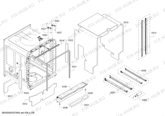 Взрыв-схема посудомоечной машины Bosch SHPM78W54N SuperSilencePlus 42dBA - Схема узла 03