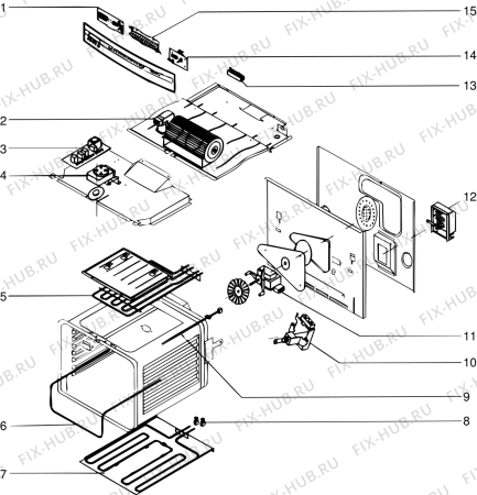 Взрыв-схема плиты (духовки) SCHOLTES FG6JSMI (F013141) - Схема узла