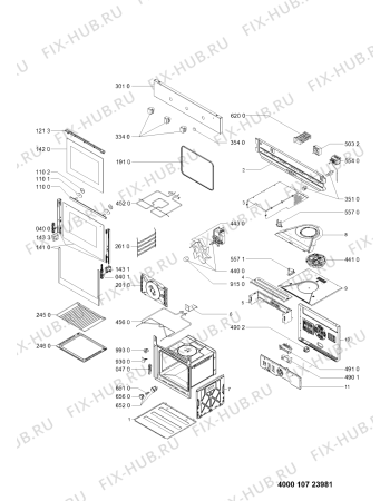 Схема №1 AKP 737 IX с изображением Обшивка для плиты (духовки) Whirlpool 481010724397