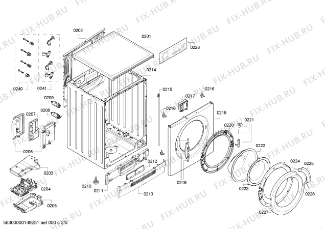 Взрыв-схема стиральной машины Bosch WVH28440NL - Схема узла 02