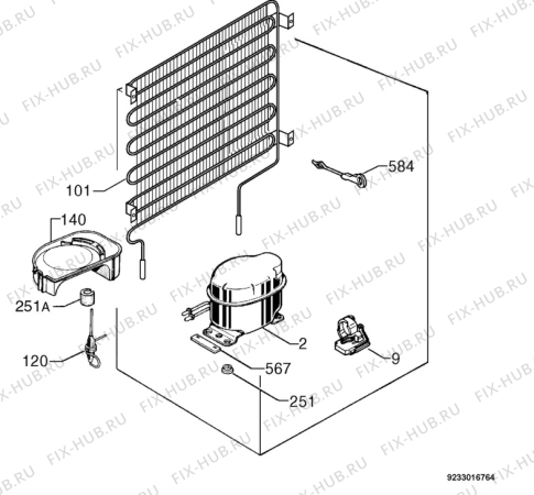 Взрыв-схема холодильника Electrolux ERM16100 - Схема узла Cooling system 017