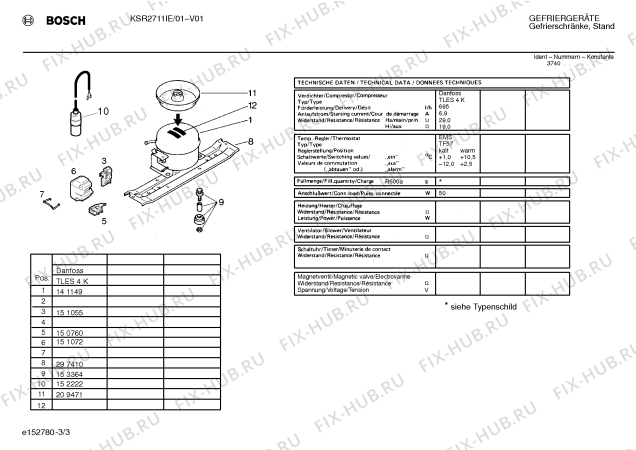 Взрыв-схема холодильника Bosch KSR2711IE - Схема узла 03