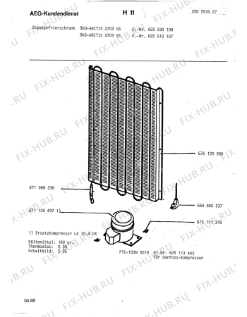 Взрыв-схема холодильника Aeg ARC2703 GS - Схема узла Freezer cooling system