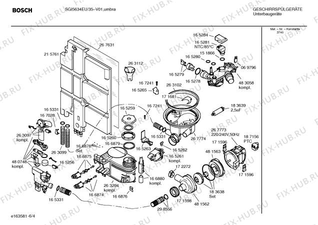 Взрыв-схема посудомоечной машины Bosch SGI5634EU - Схема узла 04