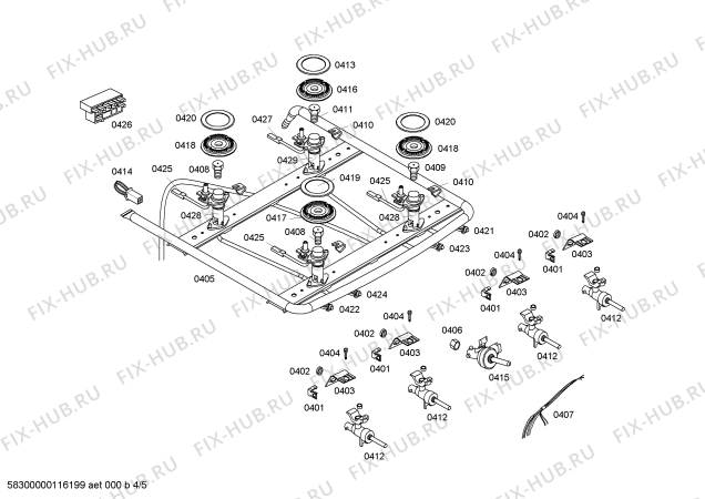 Взрыв-схема плиты (духовки) Bosch HSF64K30EG STYLE A I BL - Схема узла 04