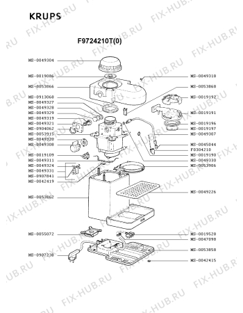 Взрыв-схема кофеварки (кофемашины) Krups F9724210T(0) - Схема узла AP001862.2P2