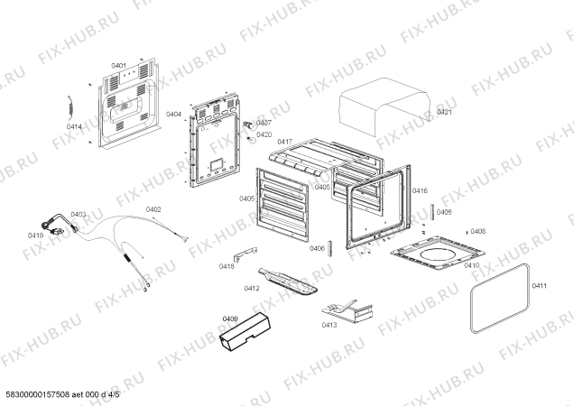 Взрыв-схема плиты (духовки) Bosch HSG18K22SC COCINA BOSCH PRO6000 BL L60 220V/50-60Hz - Схема узла 04