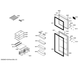 Схема №3 KDV39X03ME с изображением Дверь морозильной камеры для холодильной камеры Bosch 00680999