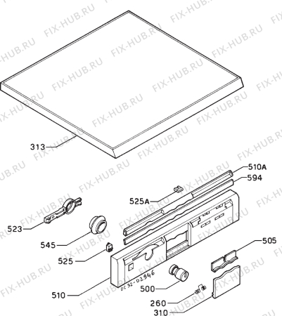 Взрыв-схема посудомоечной машины Zanussi DE930 - Схема узла Command panel 037