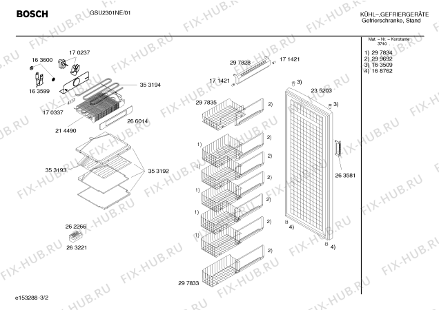 Взрыв-схема холодильника Bosch GSU2301NE - Схема узла 02