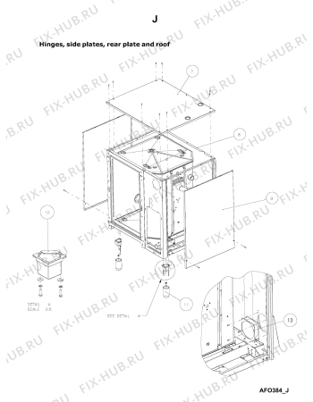 Схема №17 AFO 384 с изображением Прокладка для комплектующей Whirlpool 482000000905