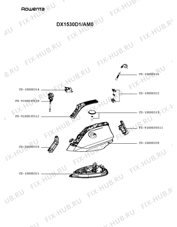 Схема №1 DX1530D1/AM0 с изображением Покрытие для утюга (парогенератора) Rowenta CS-10000315