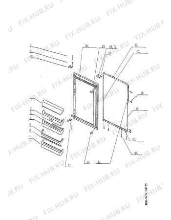 Взрыв-схема холодильника Electrolux EK134.3LTW - Схема узла Door 003