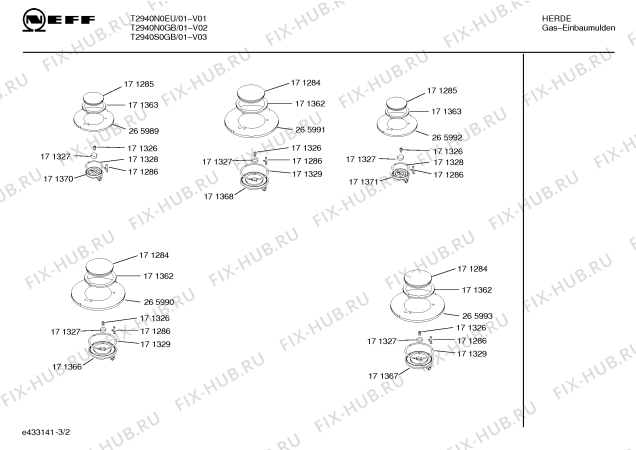 Взрыв-схема плиты (духовки) Neff T2940N0GB - Схема узла 02