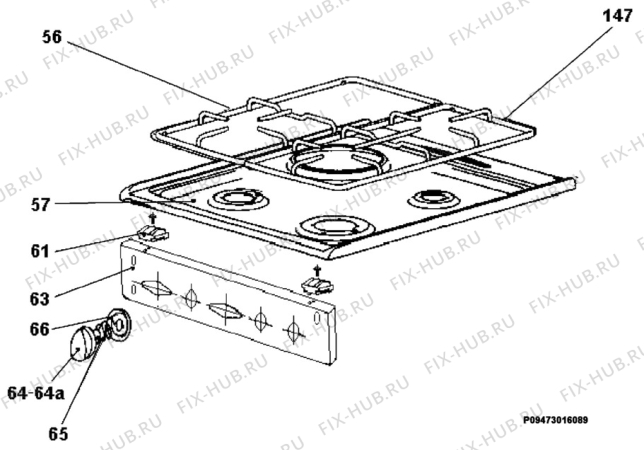 Взрыв-схема плиты (духовки) Zanussi ZCM5150 - Схема узла Section 4