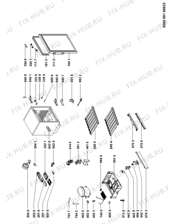 Схема №1 ARZ000W-LH с изображением Часть корпуса для холодильной камеры Whirlpool 481245858492