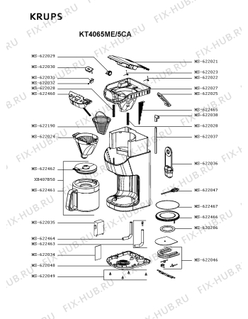 Схема №1 KT406550/5CA с изображением Покрытие для электрокофеварки Krups MS-622462