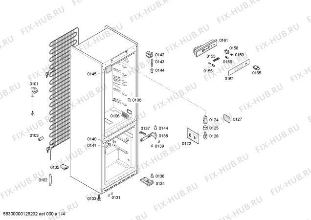 Схема №2 KGN39Y22 с изображением Крышка для холодильной камеры Bosch 00605382