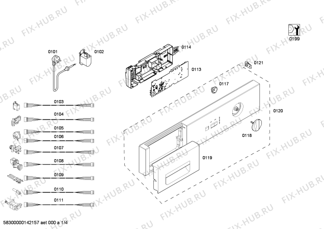 Схема №2 3TI60100A с изображением Панель управления для стиралки Bosch 00668050