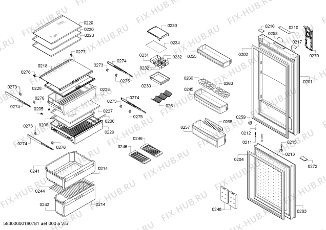 Схема №4 BD3057B3SN с изображением Крышка для холодильной камеры Bosch 00748957