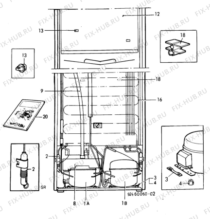 Взрыв-схема холодильника Electrolux AR3410W - Схема узла C10 Cold, users manual