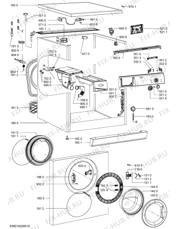 Схема №2 LEI 7080 с изображением Обшивка для стиралки Whirlpool 481010469065