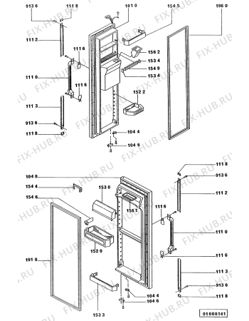 Схема №3 ARG497/G ARG 497/G/WP с изображением Уплотнение для холодильной камеры Whirlpool 481946689284