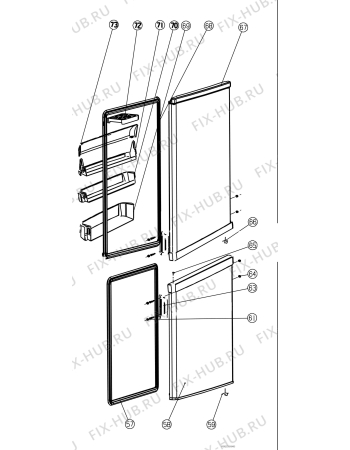 Взрыв-схема холодильника Electrolux ENF2440AOW - Схема узла Door 003