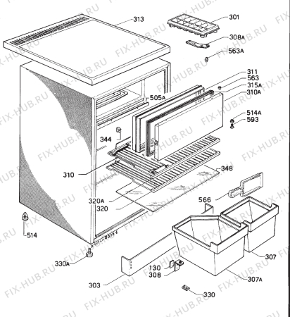 Взрыв-схема холодильника Zanussi Z6173T - Схема узла Housing 001