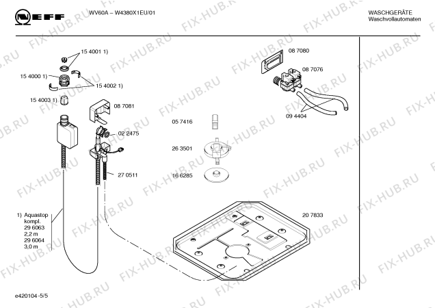 Взрыв-схема стиральной машины Neff W4380X1EU WV60A - Схема узла 05
