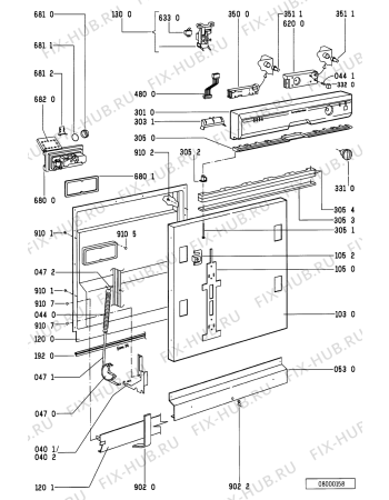 Взрыв-схема посудомоечной машины Bauknecht GSI 663 SW - Схема узла