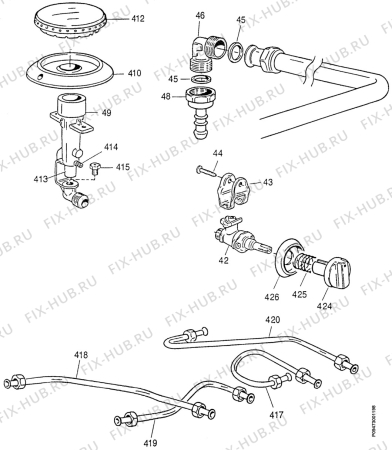 Взрыв-схема комплектующей Zanussi ZX5050 - Схема узла Section 3