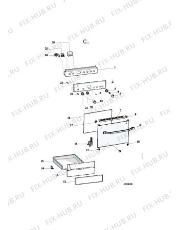 Схема №2 ACMK 6333/WH с изображением Обшивка для плиты (духовки) Whirlpool 482000091571