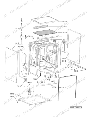 Взрыв-схема посудомоечной машины Ignis LPA 55/WH - Схема узла