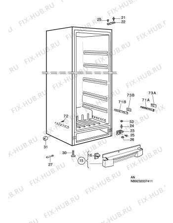 Взрыв-схема холодильника Electrolux ERC38800WS - Схема узла C10 Cabinet