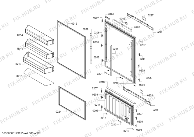 Схема №5 RW414260 с изображением Крышка для холодильника Bosch 00606276