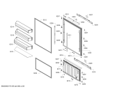 Схема №5 B36IT71SN с изображением Дверь морозильной камеры для холодильника Bosch 00246844