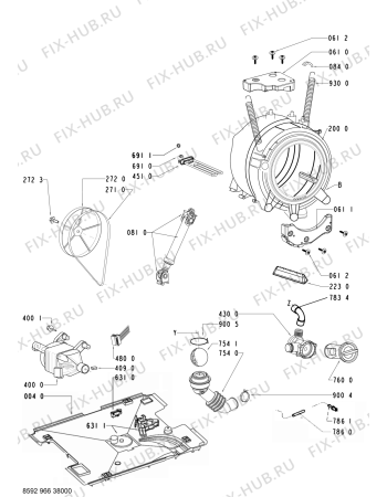 Схема №2 AWOE AST 912 с изображением Обшивка для стиралки Whirlpool 480111101387