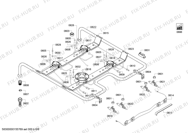 Схема №3 HP34W510J с изображением Планка для духового шкафа Bosch 00684344