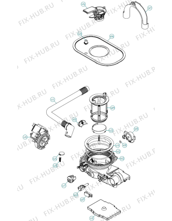 Взрыв-схема посудомоечной машины Asko D5534 FI AU   -Titanium (340330, DW90.2) - Схема узла 04