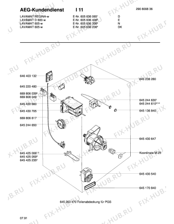 Взрыв-схема стиральной машины Aeg LAVD 600 WS - Схема узла Electrical equipment 268