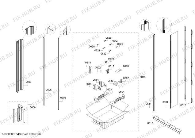Схема №4 RC472700 с изображением Монтажный набор для холодильной камеры Bosch 00740473